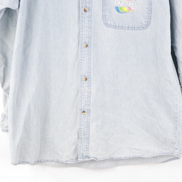 Vintage 90s NASCAR Jeff Gordon Denim Shirt Blue - Picture 3 of 8